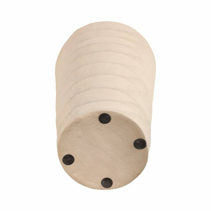 Decorative Floor Vase - Ivory Ecomix Textured Ribbed, 33 in. - Decor Addict, LLC