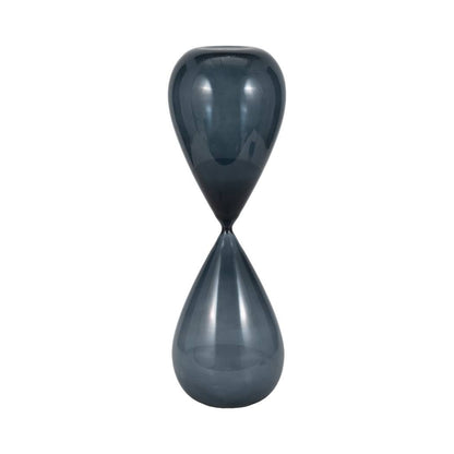 Glass Small Sleek Teardrop Hourglass - Blue, 20 in. - Decor Addict, LLC
