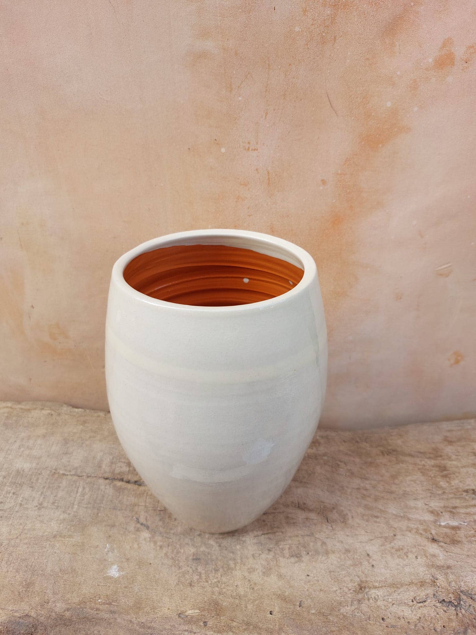 White terracotta jar. - Decor Addict, LLC