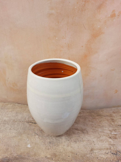 White terracotta jar. - Decor Addict, LLC