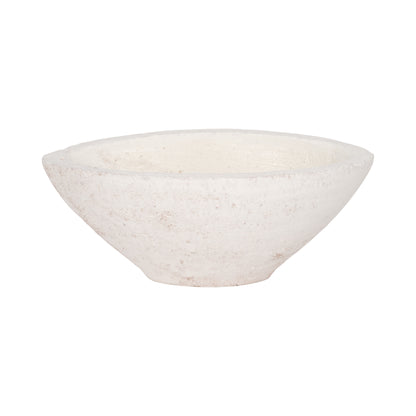 10" Tapered Bowl Rough Finish, White - Decor Addict, LLC