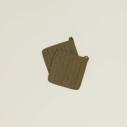 SIMPLE LINEN POT HOLDERS - SET OF 2: IVORY - Decor Addict, LLC