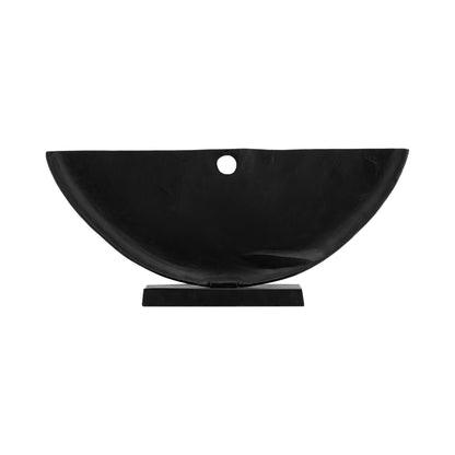 Metal,11",corrugated Half Circle Sculpture,ivory - Decor Addict, LLC