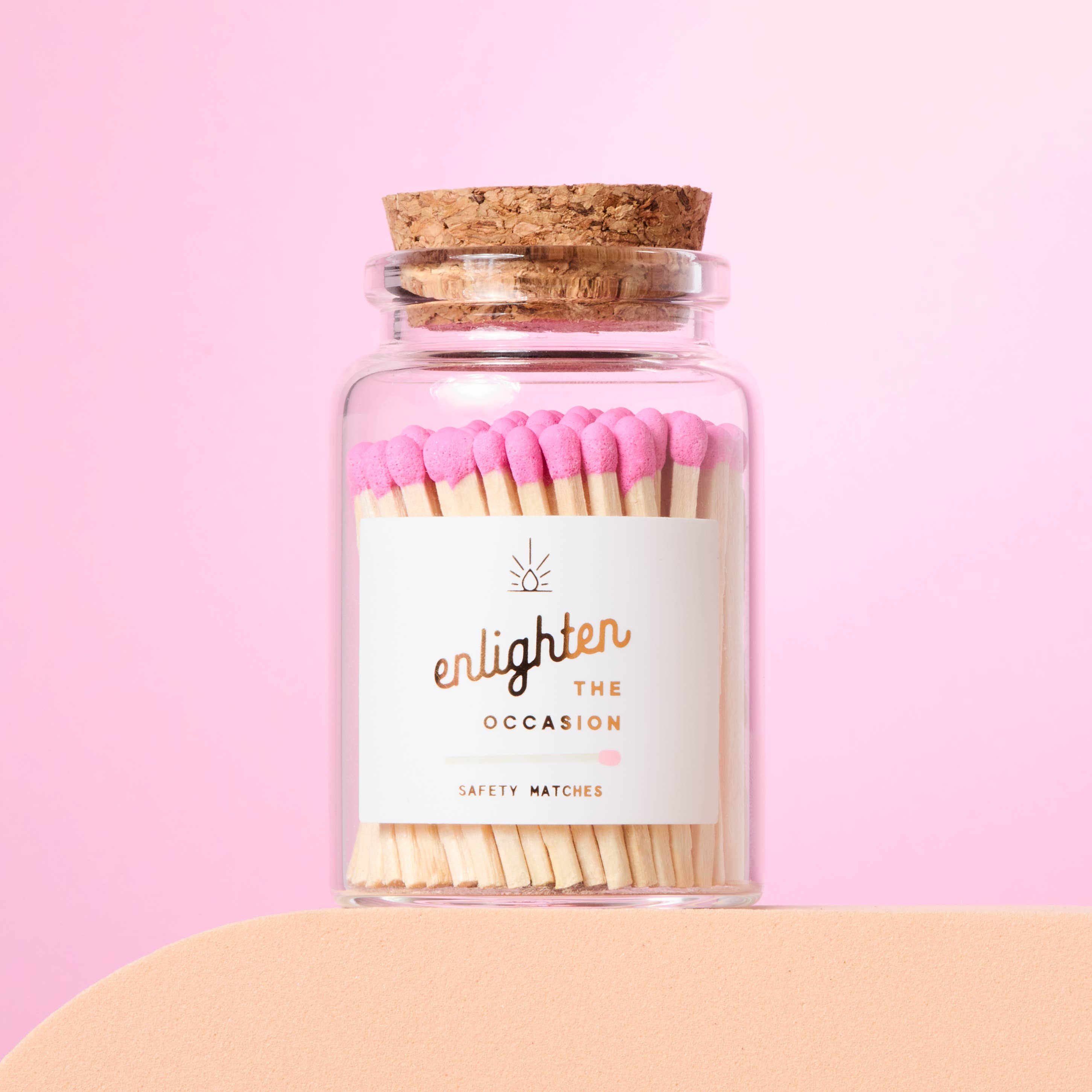 Lux Mini Match Corked Vial with Bubblegum Pink Matchsticks - Decor Addict, LLC