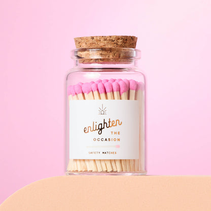 Lux Mini Match Corked Vial with Bubblegum Pink Matchsticks - Decor Addict, LLC