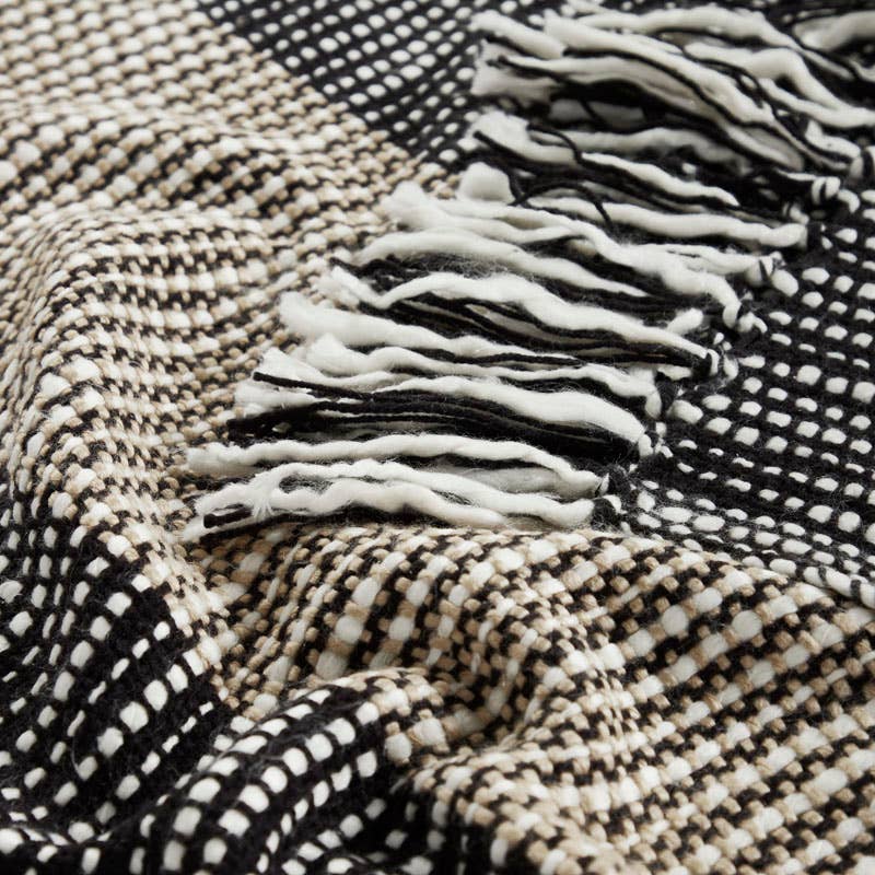 Chunky Tie Dye Throw Blanket I 50"x 70" I Black Mustard - Decor Addict, LLC