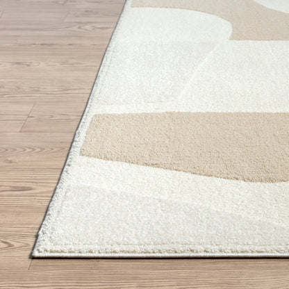 Abani Cozy Modern Cream Grey Area Rug: 2' x 3' - Decor Addict, LLC