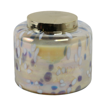 9" 180 Oz Jasmine Speckle Candle, Light Blue/go - Decor Addict, LLC