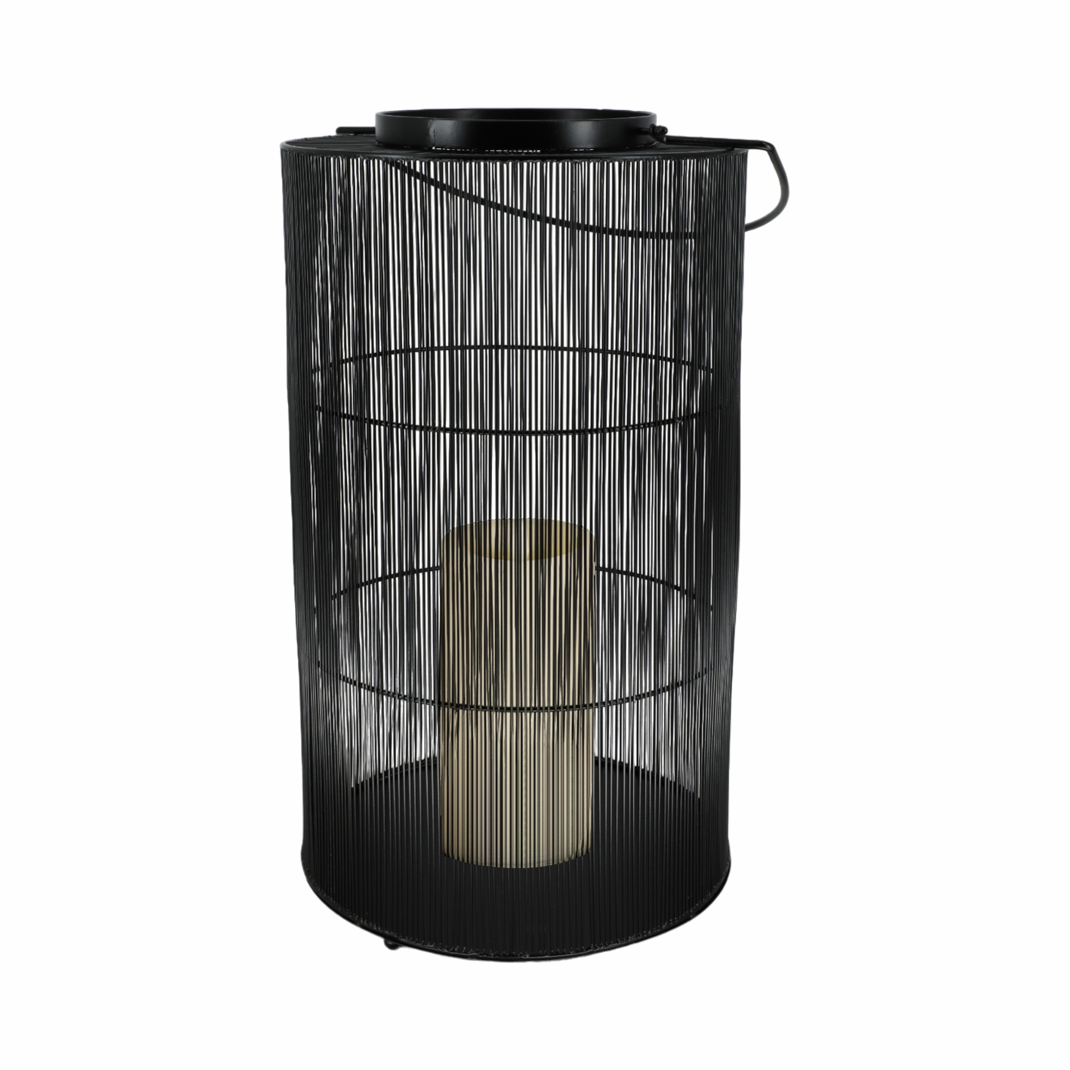 Metal 26" Wire Lantern, Black - Decor Addict, LLC