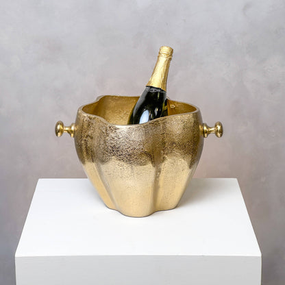 Sculpted Gold Wine Cooler - Decor Addict, LLC