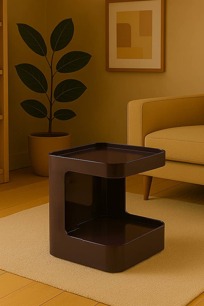 Brown Side Table: Brown / IRON - Decor Addict, LLC