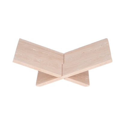 18" Travertine Bookstand, Tan, Kd - Decor Addict, LLC