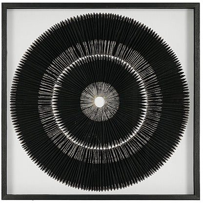 Uttermost Sandara shadow box with black and gold leaf medallion