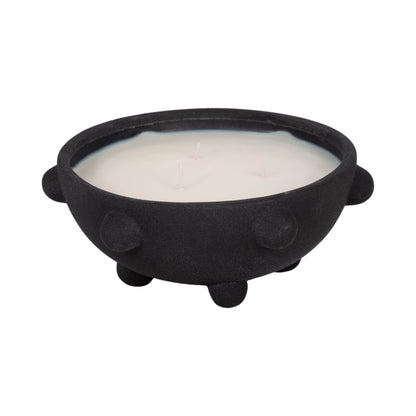 9" 22 Oz Black Amber Sea Salt Bubble Bowl Candle, - Decor Addict, LLC
