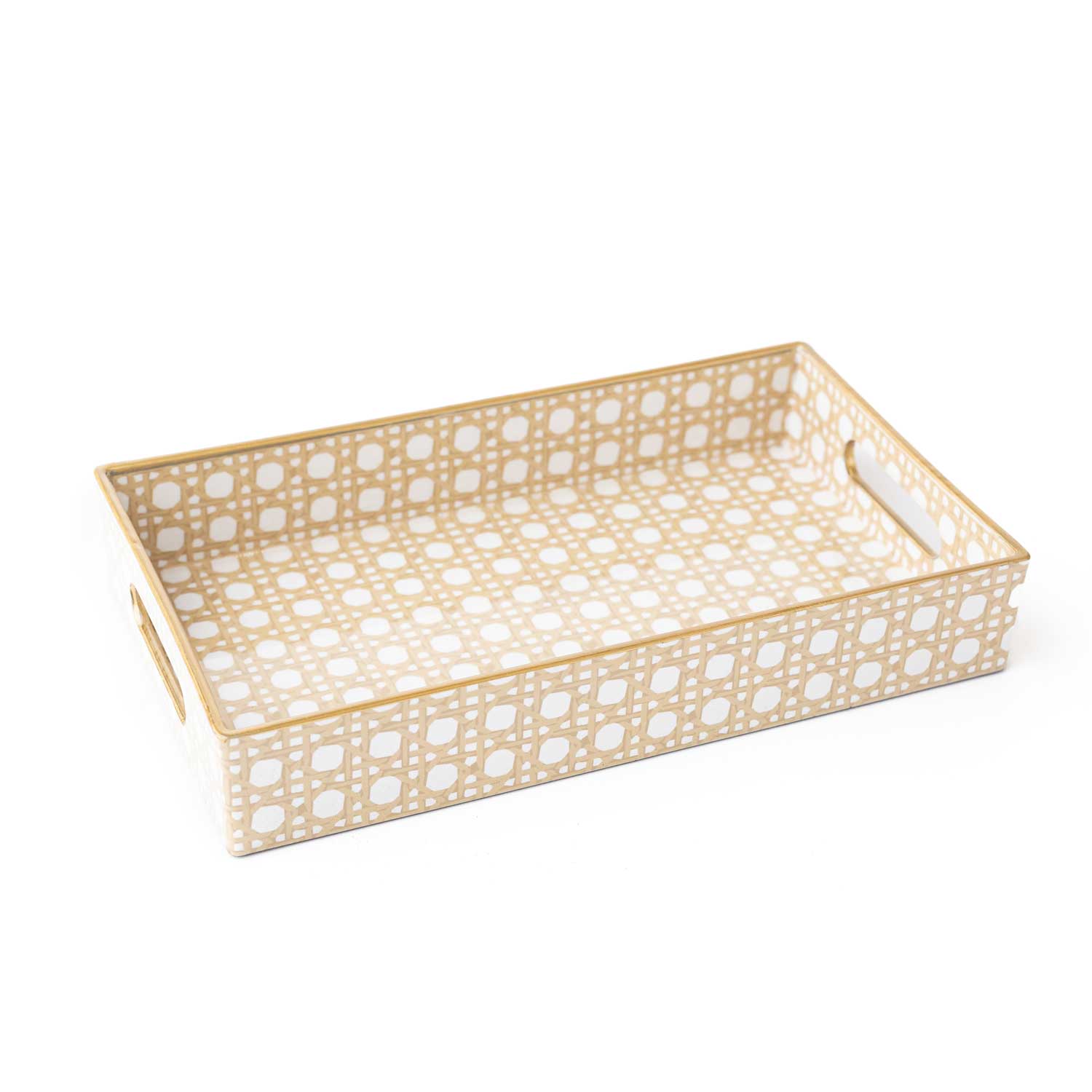Tan Cane Vanity Tray - Decor Addict, LLC