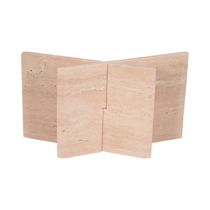 18" Travertine Bookstand, Tan, Kd - Decor Addict, LLC