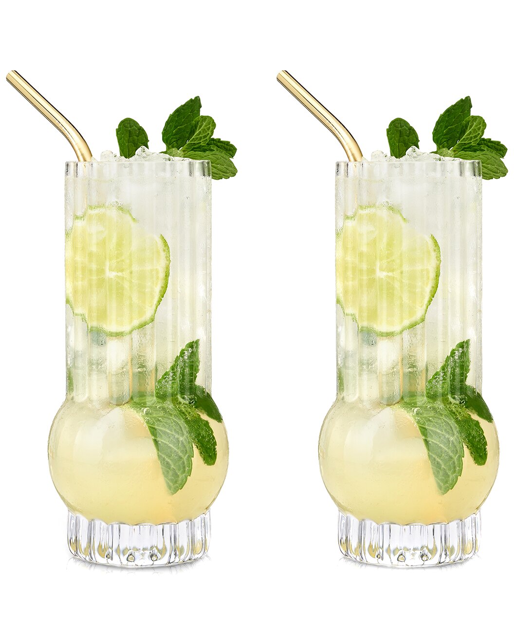 Viski Deco Beau Crystal Highball Glasses - Thumbnail 2