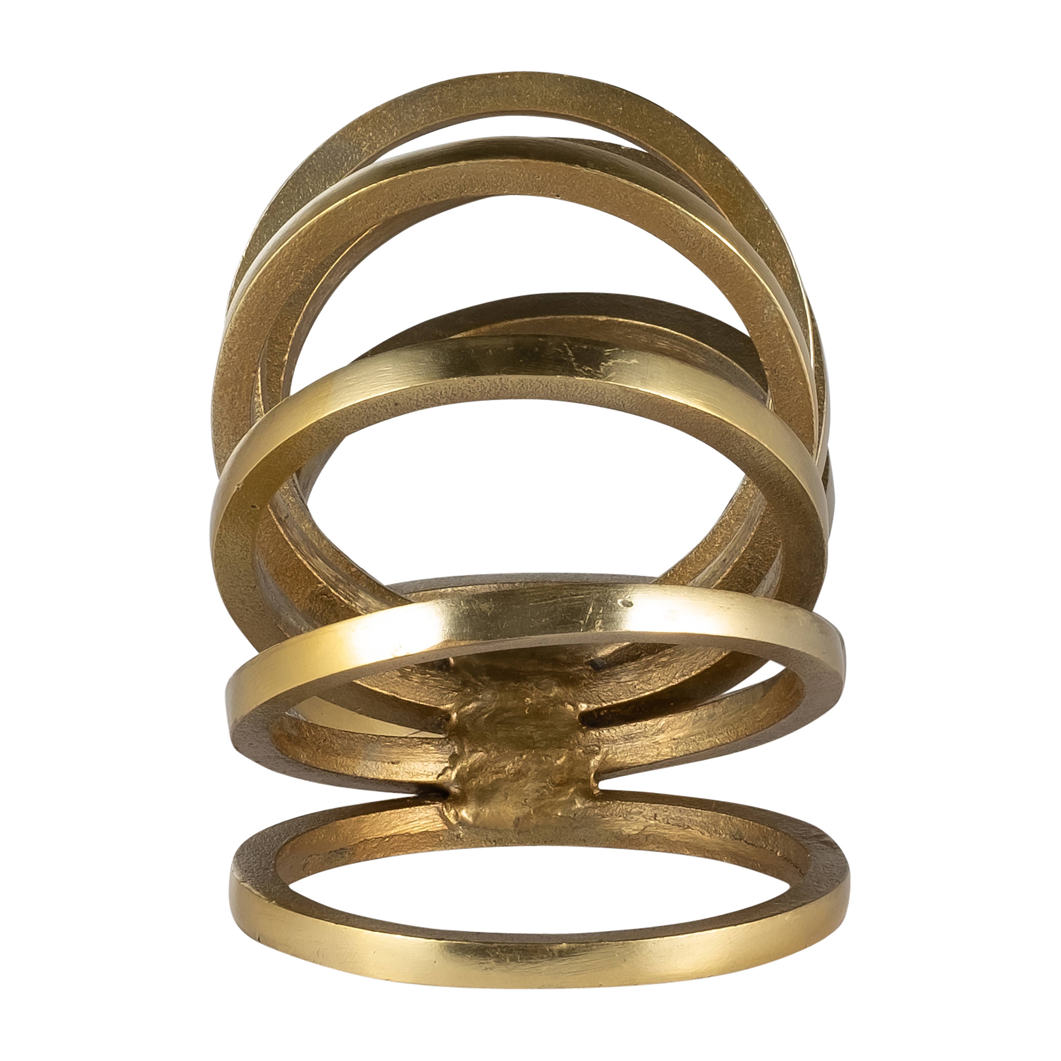 Decorative Sculpture - Gold Metal Slinky Ring, 11 in. - Decor Addict, LLC