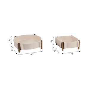 Terrace EcoMix Tray, Beige & Gold (Set of 2)