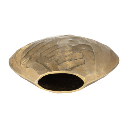 Aluminum 14"h Hammered Vase, Champagne - Decor Addict, LLC