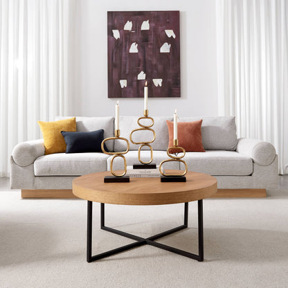 Eduardo Gold and Black Candlestick Candle Holders - Set of 3 - Decor Addict, LLC