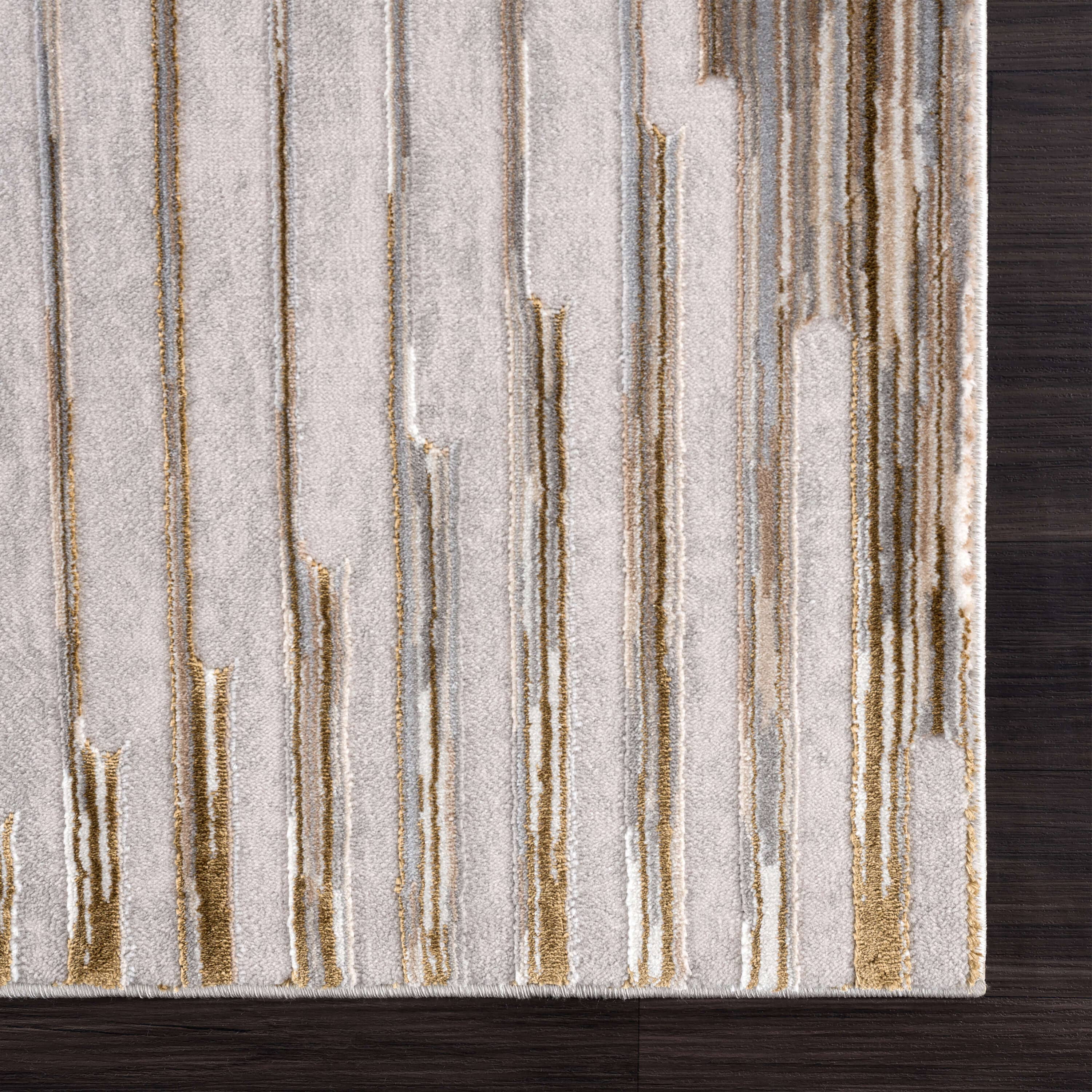 Abani Rugs Regal REG160A Beige Ivory Striped Mid Century Rug: 2' x 3' - Decor Addict, LLC