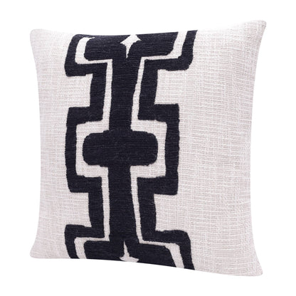 Seanna Geometric Handmade Decorative Throw Pillow: Onyx/ivory / 24" x 24" - Decor Addict, LLC