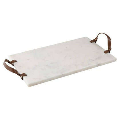 Marble Board with Leather Handles - Decor Addict, LLC