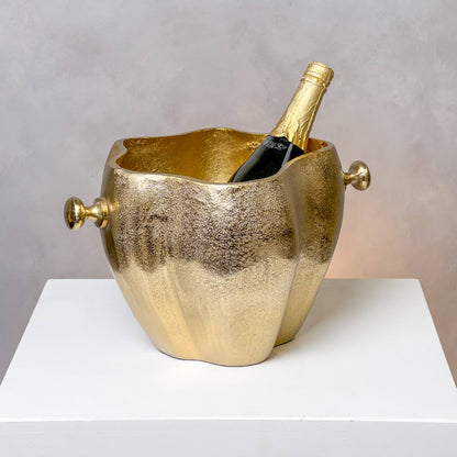 Sculpted Gold Wine Cooler - Decor Addict, LLC