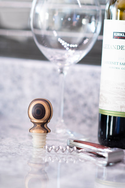 3" Natural Pakka Bottle Stopper - Carded - Decor Addict, LLC