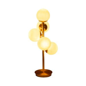 26" Frosted Globe Glass Table Lamp, Gold