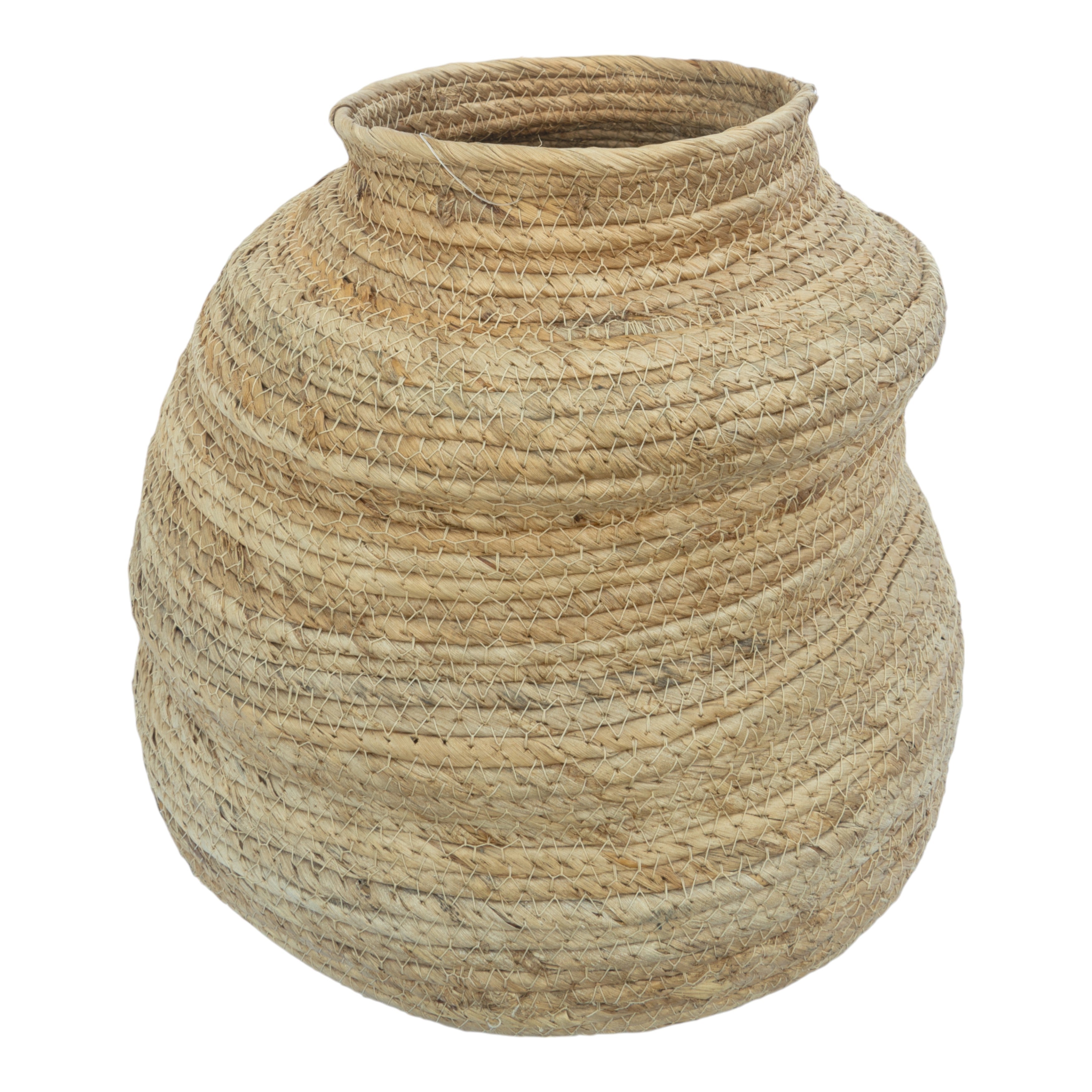 13x12" Curvy Banana Leaf Vase, Natural - Decor Addict, LLC