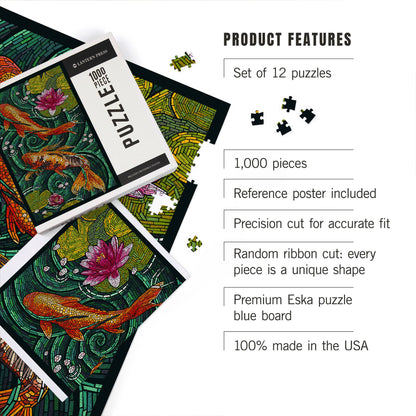 PUZZLE PACK Mosaic Series 1, Set of 12 Puzzles - Decor Addict, LLC