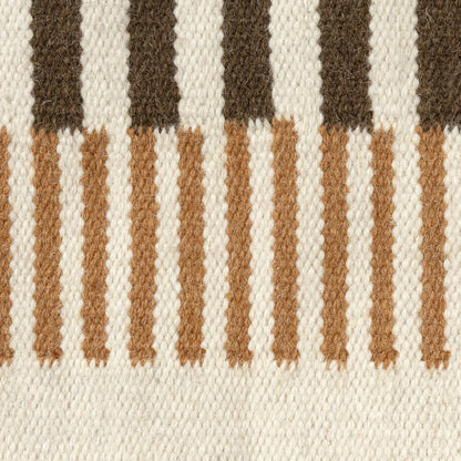 Contemporary Striped Orange/Brown Indoor Throw Pillow - Decor Addict, LLC