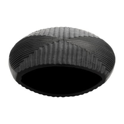 Metal, 10"h Ribbed Vase, Matte Black - Decor Addict, LLC