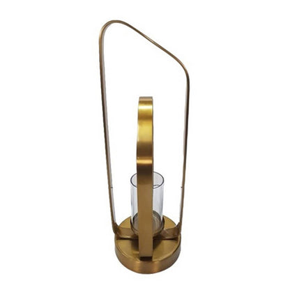 Candle Holder - Gold Metal Stylish Hurricane, 21 in. - Decor Addict, LLC