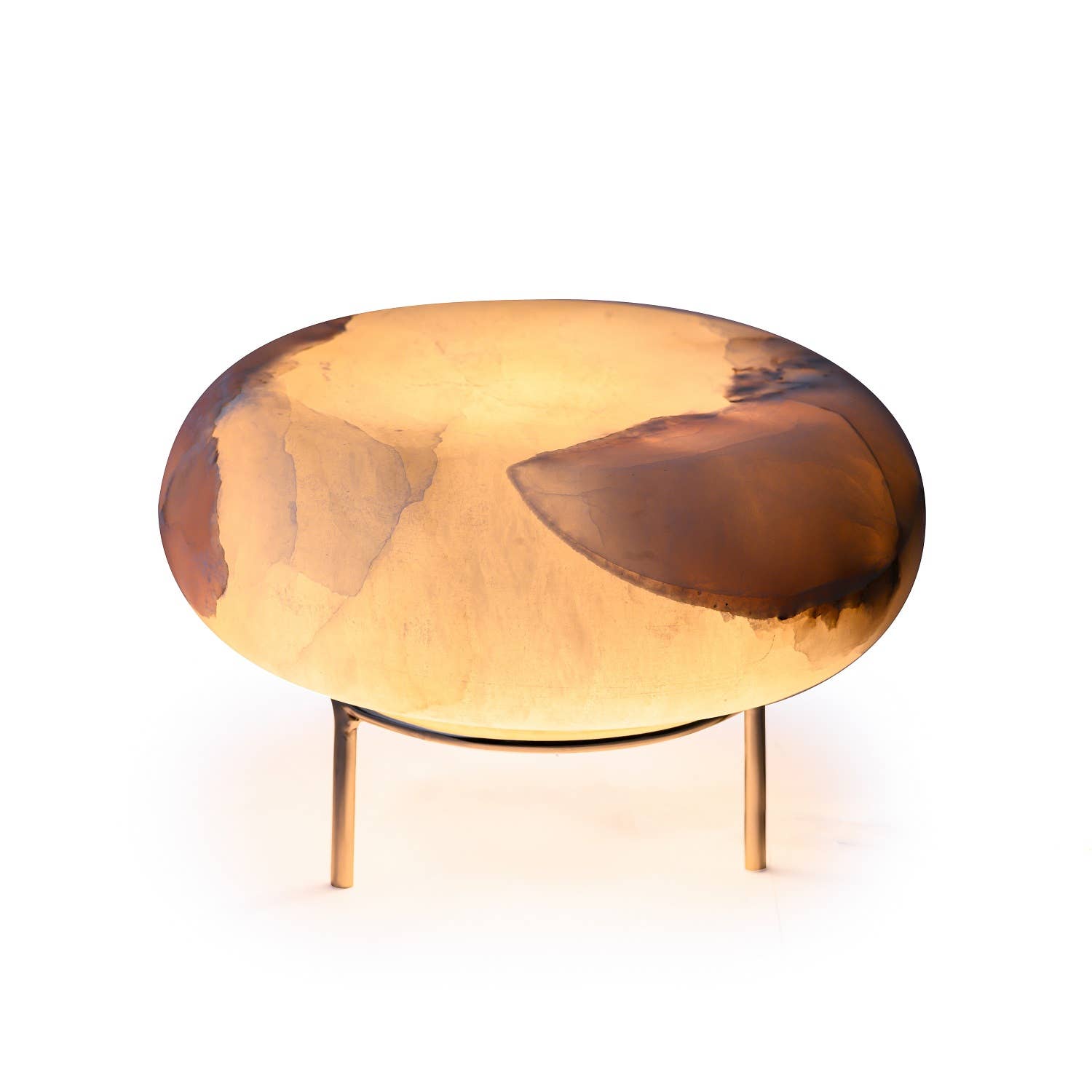 Iron Lamp w/Marble Shade: White / IRON - Decor Addict, LLC