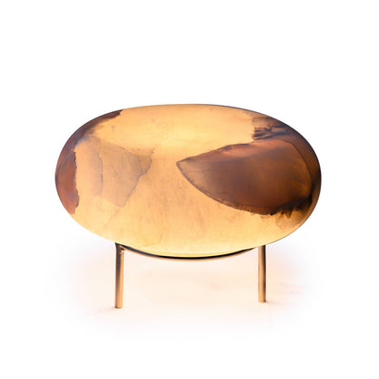 Iron Lamp w/Marble Shade: White / IRON - Decor Addict, LLC