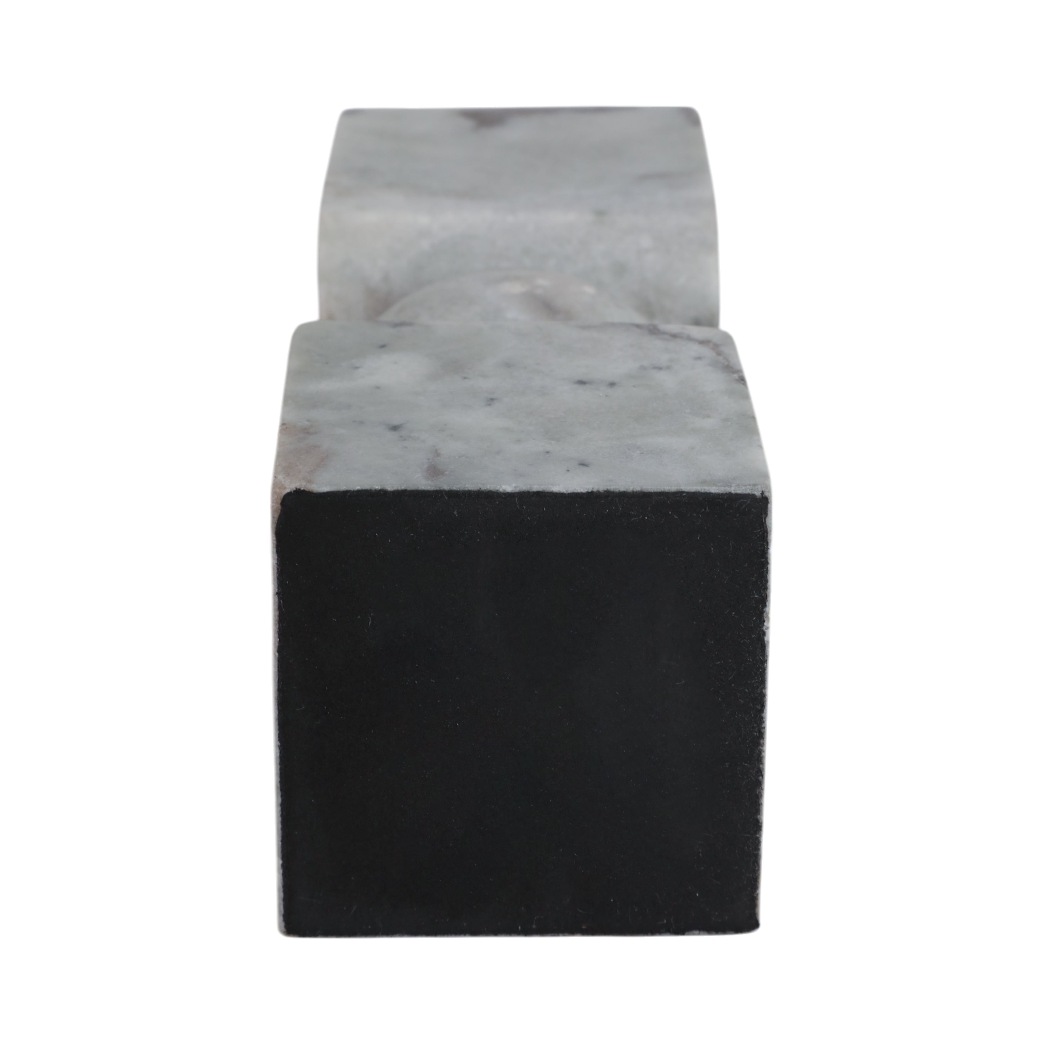 9x3" Chunky Marble Taper Holder, Tan Multi - Decor Addict, LLC