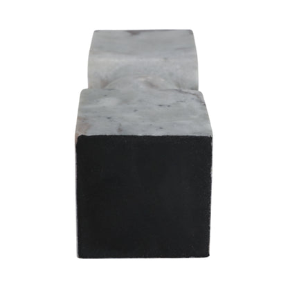 9x3" Chunky Marble Taper Holder, Tan Multi - Decor Addict, LLC