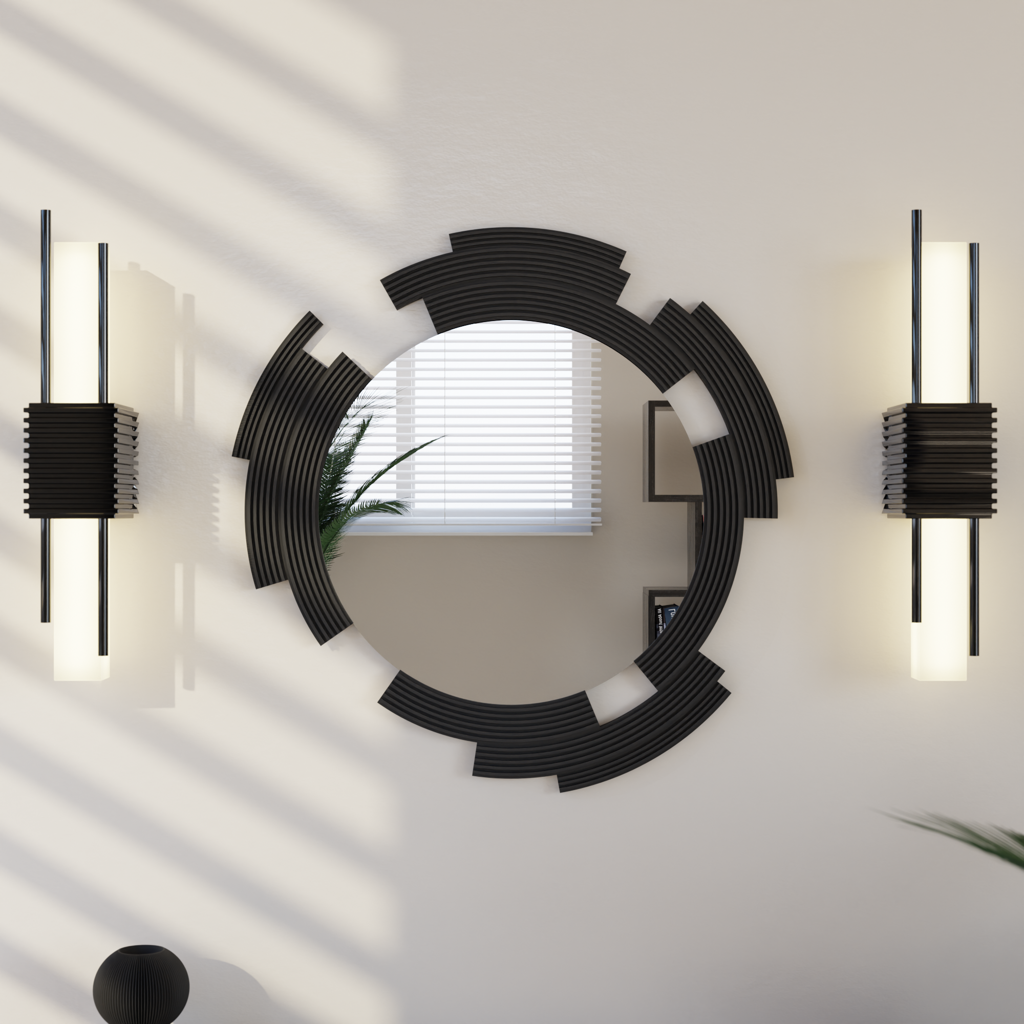 SCULPT Mirror: Natural Wood / 24 Inch Frame - Decor Addict, LLC