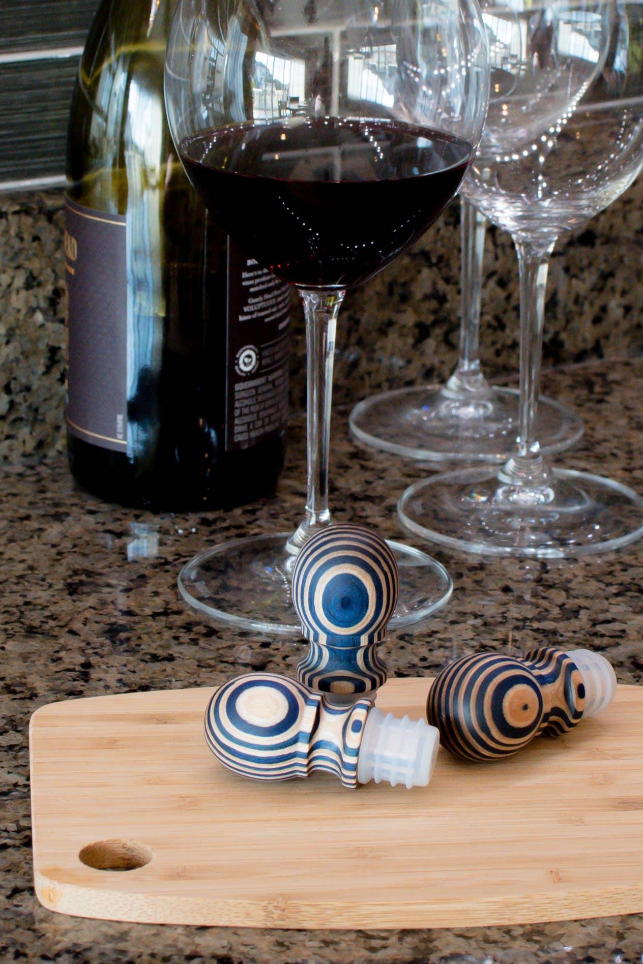 3" Blue Pakka Bottle Stopper - Carded - Decor Addict, LLC