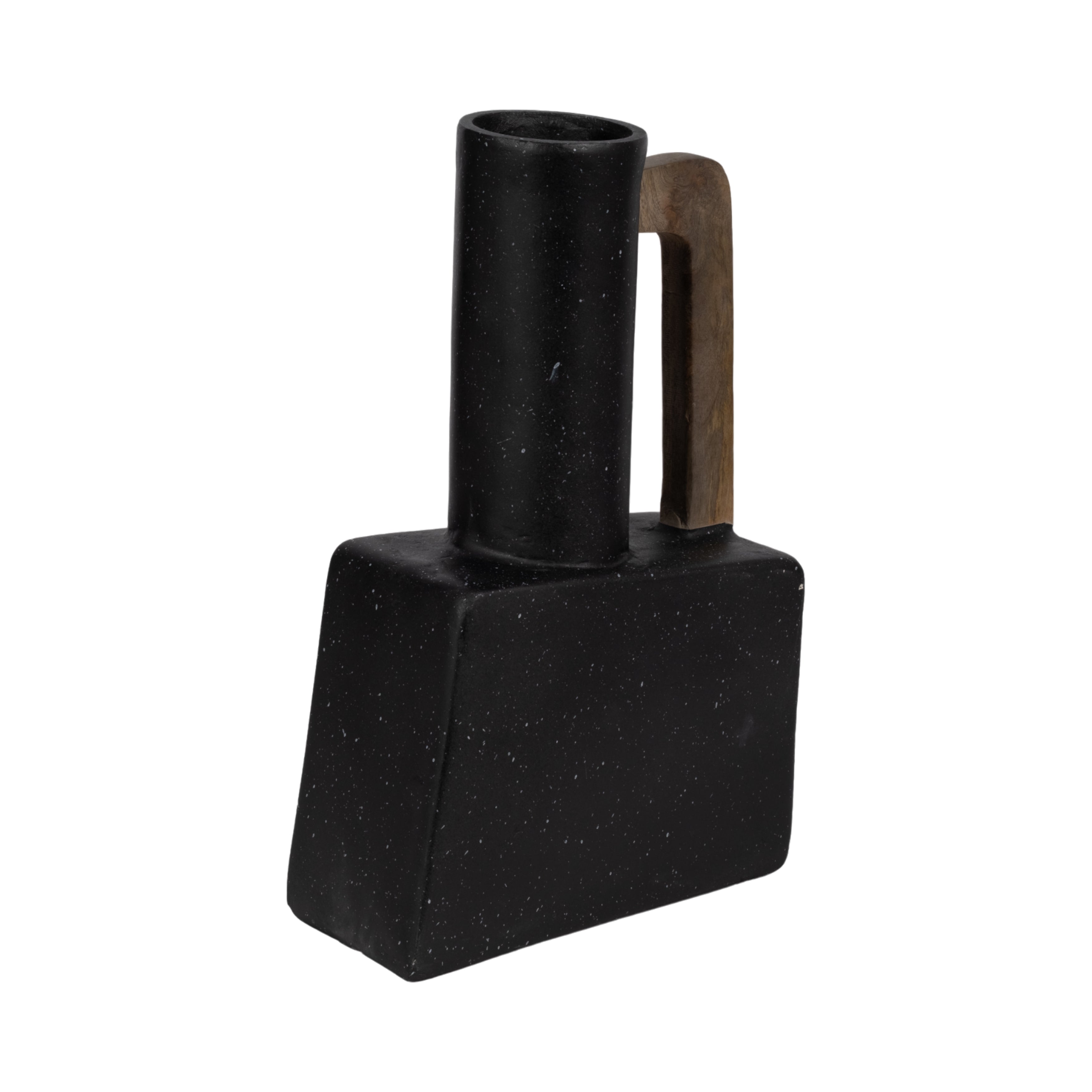 Ecomix, 18" Trendy Vase W Handle, Black - Decor Addict, LLC