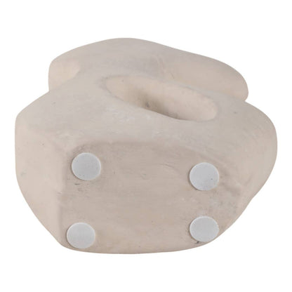 Ceramic Modern Curved Squiggle Sculpture - White, 15 in. - Decor Addict, LLC