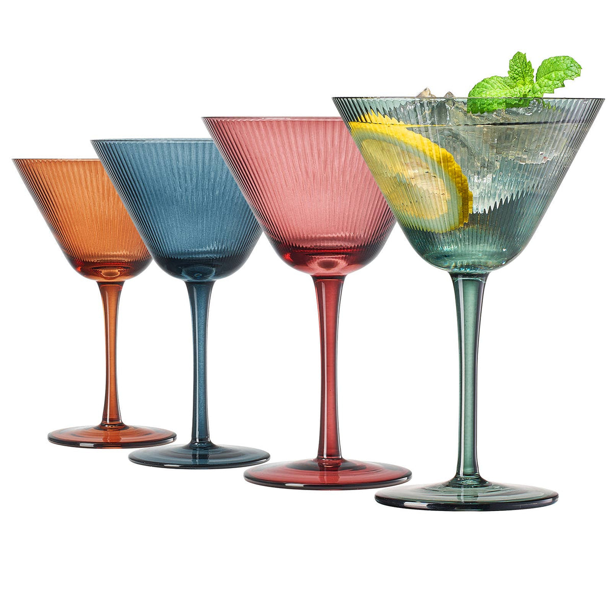 Ripple Martini Glasses 10 OZ Cocktail Glassware - Decor Addict, LLC