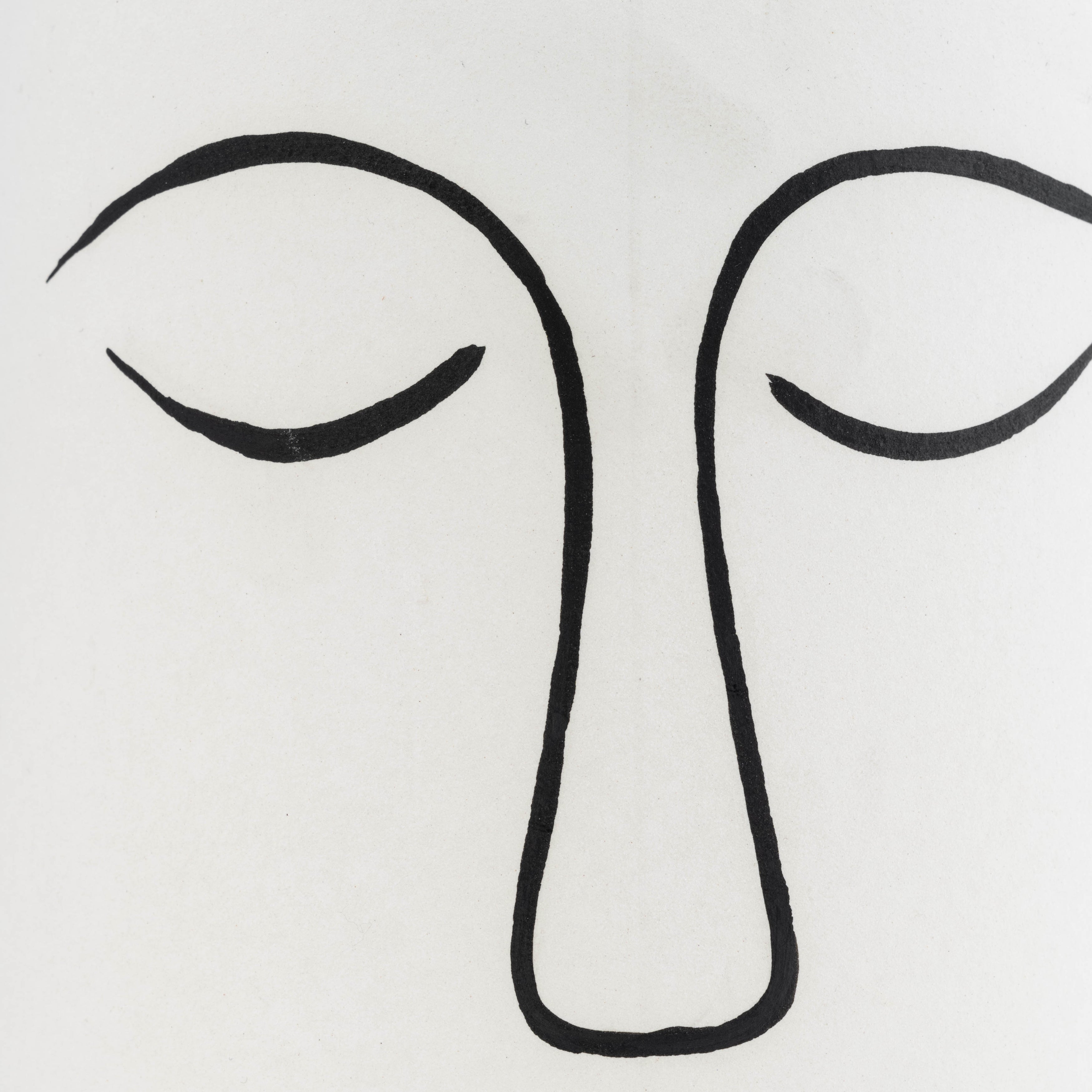 Cer, 11"h Sleeping Man Flower Vase, Wht/blk - Decor Addict, LLC