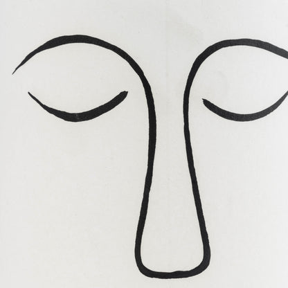 Cer, 11"h Sleeping Man Flower Vase, Wht/blk - Decor Addict, LLC