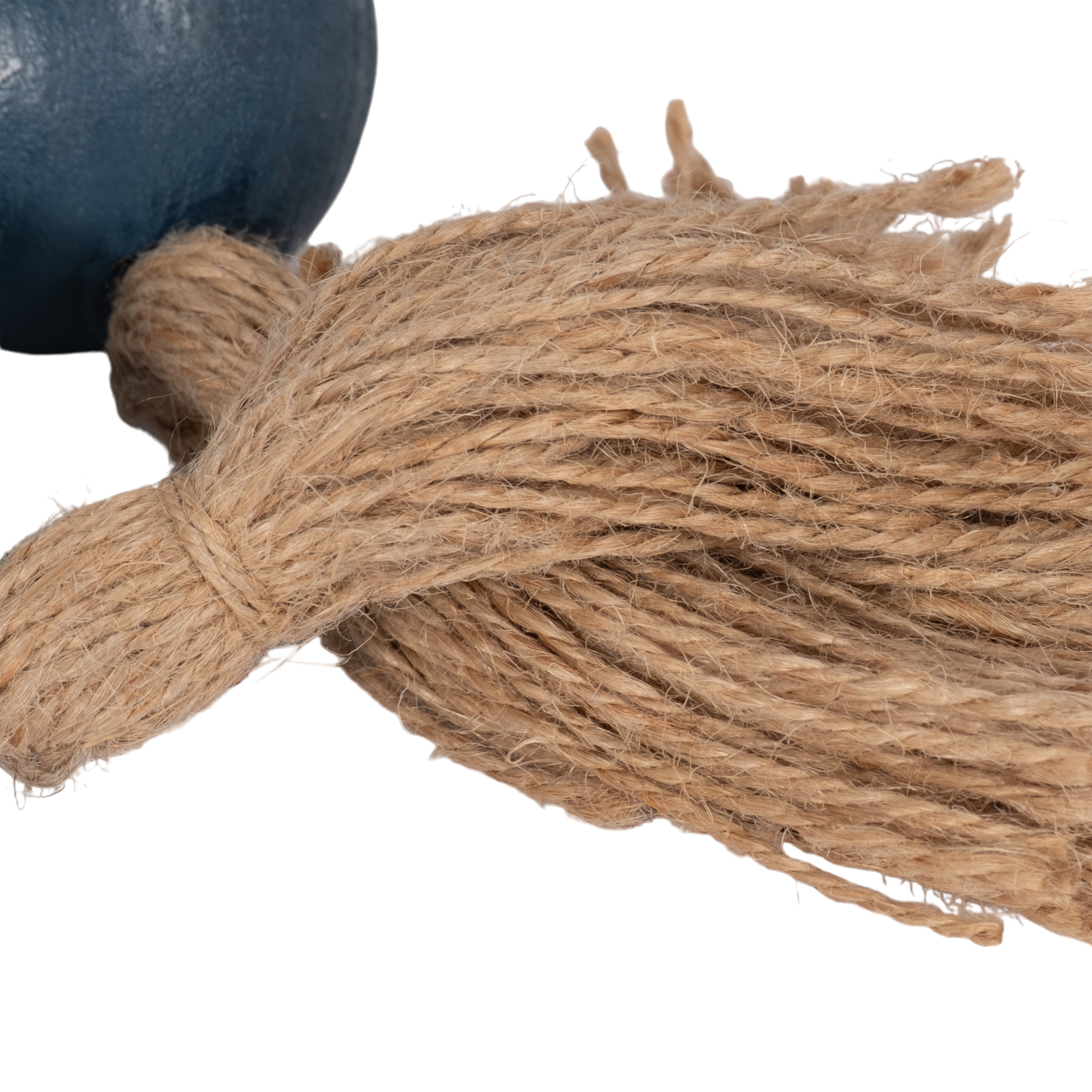 Wood, 32x2 Large Bead Garland W/ Tassel, Teal/blu - Decor Addict, LLC