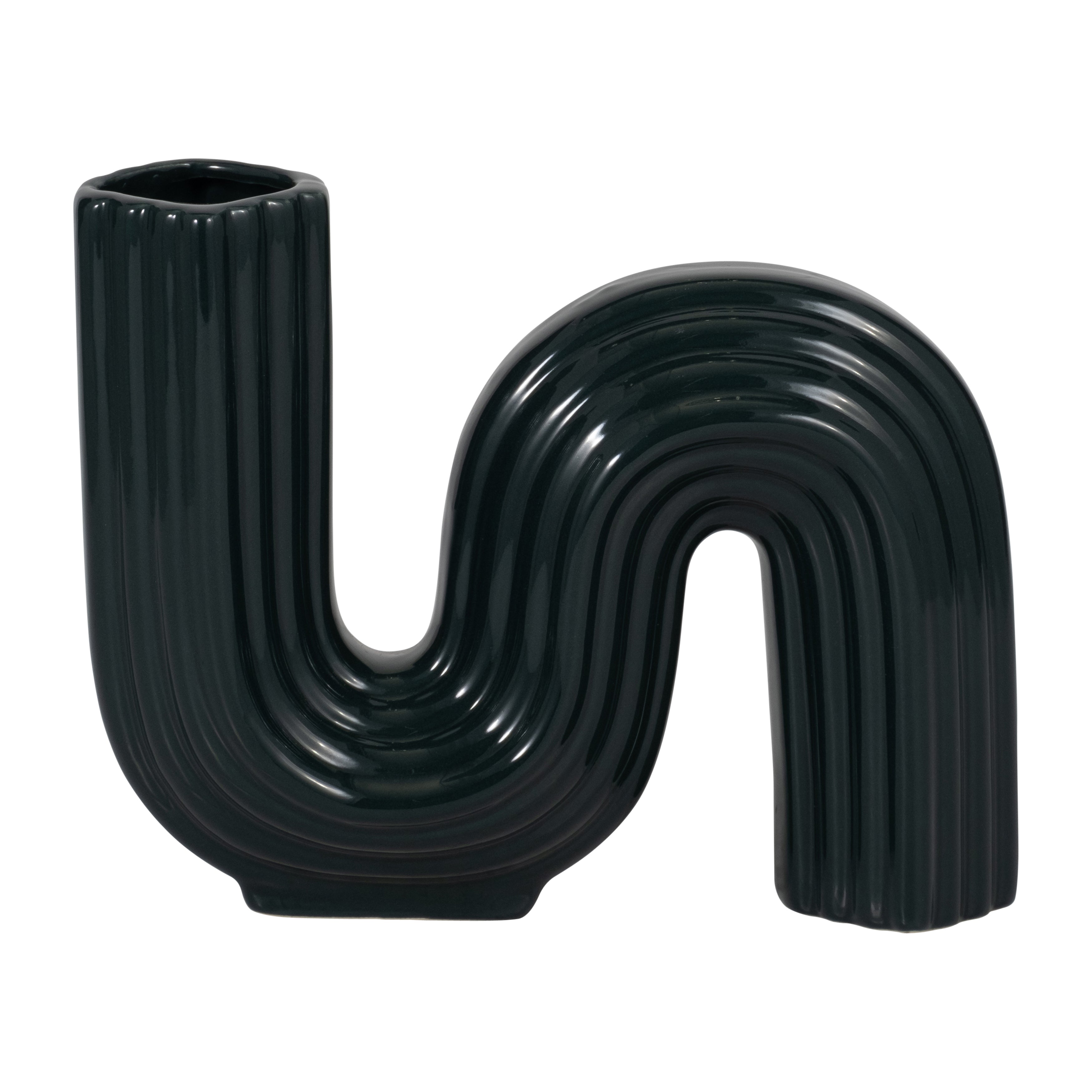 Cer, 6" Loopy Vase, Forest Green - Decor Addict, LLC