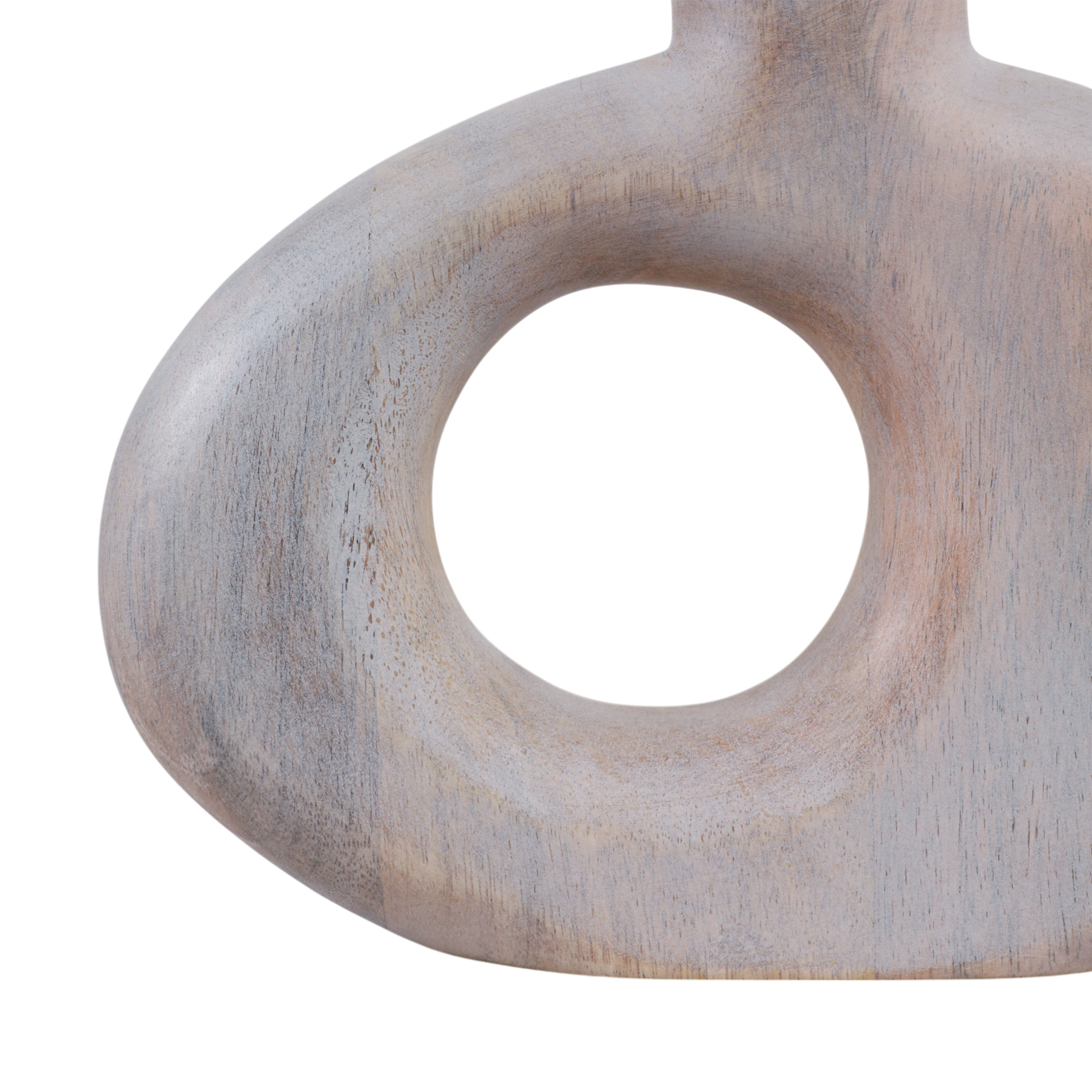 10x7" Cut-out Wood Vase, Whitewash - Decor Addict, LLC